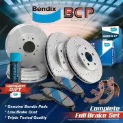 F+R Slotted Brake Rotors Drums Pads Shoes for Holden Astra LB LC Drum 179mm