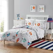 Kids Bedding Set Bed in a Bag for Boys and Girls Toddlers Printed Sheet Set and Comforter, Full, Floating in Space