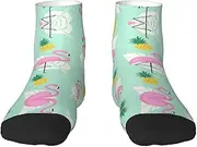 [JBYJBX] Red Flamingo Pineapples Print Adult Socks Womens Mens Workout Thermal Cozy All-Season Gift Holiday Articles Use