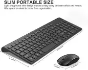 Wireless Keyboard Mouse Combo 2.4G Ultra Slim Rechargeable Office Home Full Size
