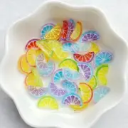 50pcs Mixed Color Charm Orange Slices Resin Flatback For Slime Nail Decoration