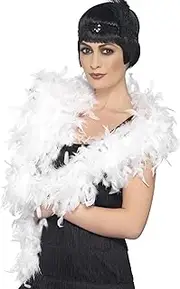 Smiffy's Women's Deluxe Boa, White, Feather, 70inches, 80g, 38311