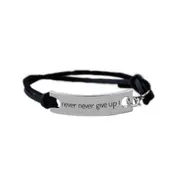 3Pcs Never Give Up Wristband Simple Leather Velvet Letter Persistence Bracelet