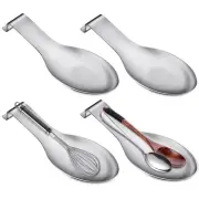 Spoon Rest, 4 Pack Spoon Spatula Rest Stainless Steel for Kitchen Restaurant ...