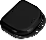 Orthodontic Mouthguard Case Dental Retainer Case with Vent Holes, Denture Holder Case Aligner Container Slim for Household|Office|Travel - Easy to Use - Black