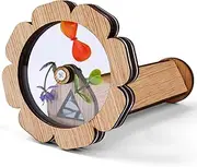 AUAUY Natural DIY Kaleidoscope Kit, New Wooden Kaleidoscope Classic Magic Rotating Kaleidoscope Making Set, Handmade Educational Toys for Nature Lovers Birthday (Flower Shape)