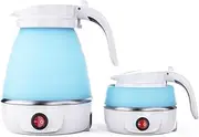 Travel Kettle，Foldable Electric Kettle，Mini Collapsible Kettle，Portable Small Kettle for Outdoor Hiking Camping Traveling (Blue)