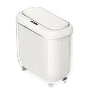Slim Bathroom Trash Can with Lid 3.7 Gal Rechargable Smart Motion Sensor Tras...