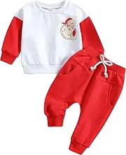 [TBUIALL] Lighting Deals Toddler Kids Baby Boy Girl Christmas Sports Casual Crewneck Sweatshirt Pullover Long Sleeve Shirt Track Your Orders Placed Recently Red, Red, 18-24 Months