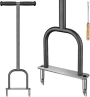 t Lawn Coring Aerator, Stainless Steel 2 Corer Plug Aerator Tool with Sof