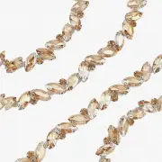 SparkleFlex Bridal Trim: 1 Yard Rhinestone Lace Chain for Wedding, Bags, and Nec
