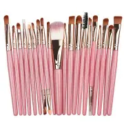 1Set 20Pcs Pink Color Beauty Eye Shadow Foundation Eyebrow Lip Brush Makeup Brushes