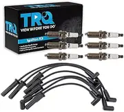 TRQ Ignition Wires Spark Plugs Kit Compatible with 1987-1990 Jeep Cherokee Comanche Wagoneer