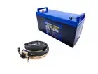 Adventure Kings 138Ah AGM Deep Cycle Battery + 1.3m LED Strip Light Camping 4WD
