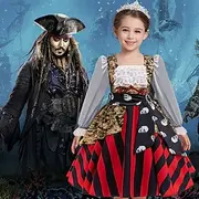 Pirates of the Caribbean Pirate Dress Hat Costume Adventure Movie Cosplay Movie Cosplay for Girls' Kid's Halloween Carnival World Book Day Performance Educatio