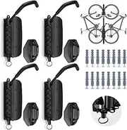 Tottist Premium Garage Wall Mounted Swivel Bike Rack with Stopper - Ultra Space - Saving Vertical Bike Hanger Hook for Indoor Storage, Black, Ideal for Mountain and Road Bikes(1set, Black)