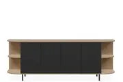 DD Mila 4 Door Credenza Buffet with Absolute Black Doors
