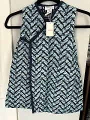 New Girls Sun Dress By Indego Africa - 100% Cotton Wrap Dress Blue Size 5T