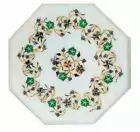 12" Corner Marble Side Coffee Table Top Lapis Inlay Home Decor Garden