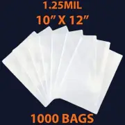 1.25Mil 10" X 12" | LDPE Clear Flat Poly Bags, Flexible &Durable | Multiple Bags