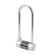 5-Digit Combination Padlock 7mm Steel Shackle Resettable Lock Silver