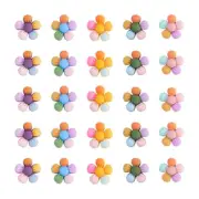 60pc Flatback Colorful Flower Resin Cabochons for DIY Pendant Accessories 21x7mm