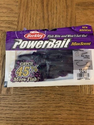Berkley PowerBait Max Scent Lunch Worm June Bug-BRAND NEW-SHIP SAME BUSINESS DAY