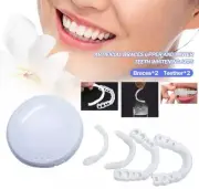 Snap On Upper ＆ Bottom Set False Teeth Dental Veneers Dentures Fake Tooth Cover