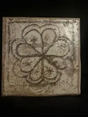 Vintage Italian Ceramic Tile Trivet 6 1/2” Square Natural Floral Design Marked