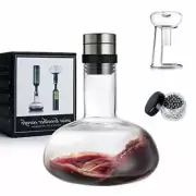 Wine Decanter Set, Red Wine Breather Carafe with Drying Stand and Cleaning Beads