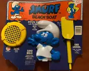 Vintage Peyo Smurf Beach Boat Play Set Sand Toy