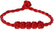 [Oxtxuzdm] 5 Knotted Beads Red Strings Braided Wealth Chinese Feng Shui Bracelets Jewelry Decoration For Luck