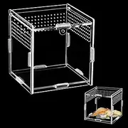 Acrylic Terrarium (10 cm x 10 cm x 10 cm), Mini Terrarium, Jumping Spider Terrarium, Terrarium Snails, Reptiles Feeding Box Suitable for Spiders, Lizards, Snails, Beetles (10 cm x 10 cm x 10 cm)
