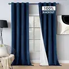 MIULEE 100% Blackout Velvet Curtains 72 Inches Long Navy Blue Curtain Drapes ...