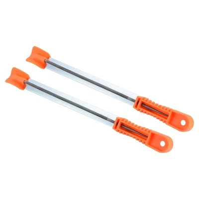 2Pcs Chainsaw Sharpener Kit 3/16" (4.8 mm) Round Saw Chain File with Angle Guide