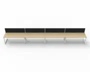 RAPIDLINE DELUXE LOOP LEG WORKSTATION With Screen 4 Person Single Sided W1200 x D750 x H730mm (per user) Natural Oak Top White Frame