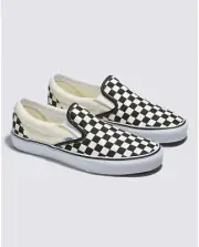 Vans Slip-On Checkerboard Black/Off White VN000EYEBWW Size 6.5