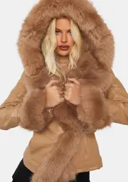 [AZALEA WANG] Nabina Faux Fur Jacket