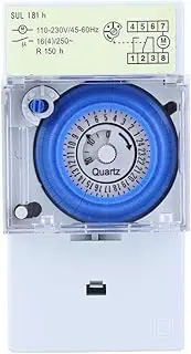 TOOLSGO 24 Hour Mechanical Timer Programmable Quartz Motor Timer Switch 110V-230V 16A for Lighting Water Boiler Household Appliances Industrial Automation