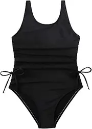 [Generic] Cute Swimsuits Kids Girls Summer Toddler Girls Solid 1 Piece Swimwear Beach Onesie Swimsuit Bikini Swim Shirt Toddler