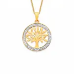 9ct Diamond Set Tree Of Life Pendant