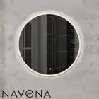 LED Bathroom Mirror - 750mm Round with Rim - Defogger Pad, Touch Sensor Switch