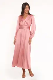 [PUP4] Bethanny Long Sleeve Maxi Dress - Rose XS rose