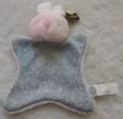 NWT Animal Adventure Pink & Grey Bunny Baby Security Blanket Lovey 12" NEW Plush