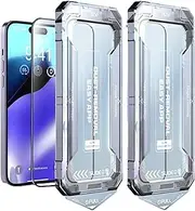 Smoothshield 2 Packs–Tempered Glass Screen Protector with Anti-Scratch Anti-Fingerprint Privacy & Auto Dust-Free Install, 0.33 High Aluminum Glass 2.5d. (2PCSHD,for iPhone 15ProMax)