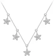 [Generic] Micro-Inlaid Zircon Flower Tassel Pendant Necklace for Women Wedding Jewelry accessorie Made in China