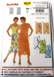 Burda 8214 Misses Skirt 10-12-14-16-18-20 Sewing Pattern Ruffle Option 2 Styles