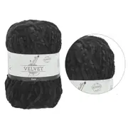 10 x 100g Velvet Knitting Yarn Black Super Soft Chunky Crochet Wool Ball Craft
