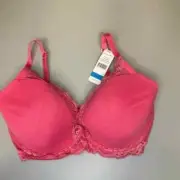 Natori 730023 Feathers Underwire Contour Bra Coral Size 32DDD US NWT