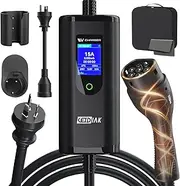LEIDIAK Type 2 EV Charger with Australia 15A Plug, 5M Portable 6A-15A Electric Car Mobile Charger, Type 2 (Mennekes) EV Charging Cable with 10A Adapter, for Tesla/BYD/MG/Cupra/Polestar